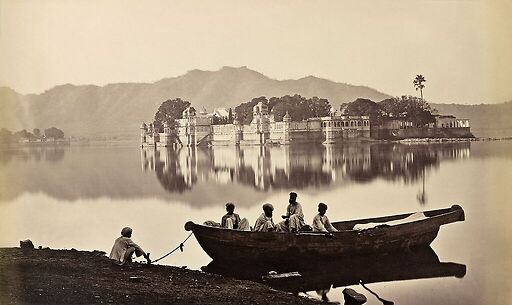 Udaipur. Le palais de Jag Mandir sur le lac Pichhola, 1873