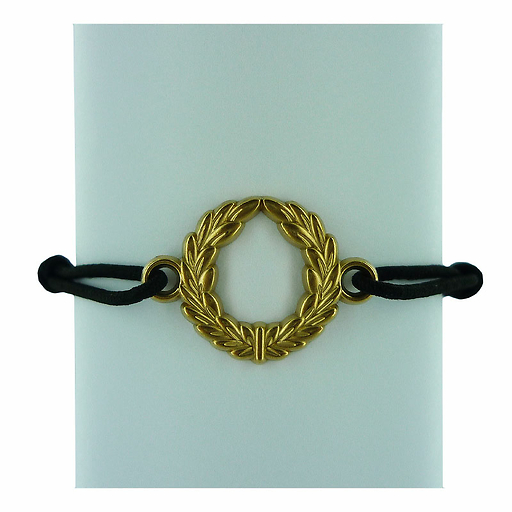 BRACELET LIEN LAURIER Bracelet Laurier, doré à l'or fin et lien ajustable