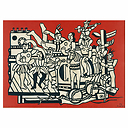 Affiche Fernand Léger - La Grande Parade sur fond rouge, 1953
