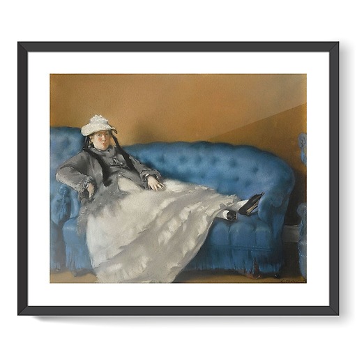 Portrait de madame Edouard Manet sur un canapé bleu (affiches d'art encadrées)
