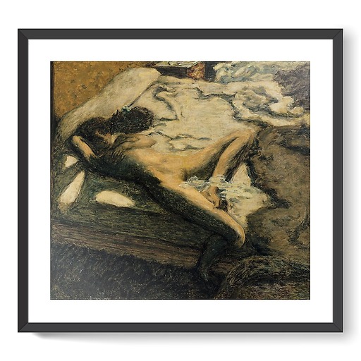 Femme assoupie sur un lit ou l'indolente ou Farniente (affiches d'art encadrées)