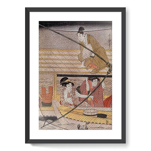 Fishing with a four armed scoop-net (framed art prints)
