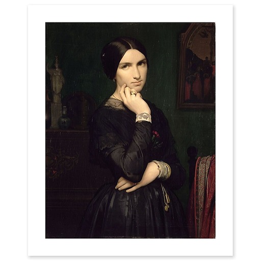 Portrait of Mrs. Flandrin, wife of the artist (canvas without frame)
