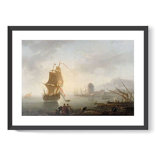 Navy, lunchtime, fishermen pulling a net (framed art prints)