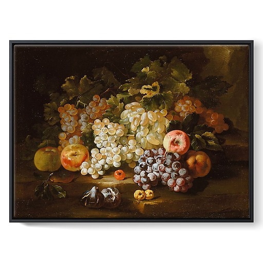 Still life with grapes and figs (framed canvas)