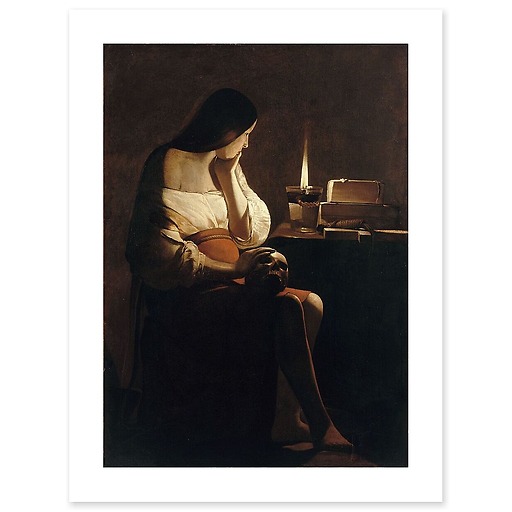 Mary Magdalene with a night light (canvas without frame)
