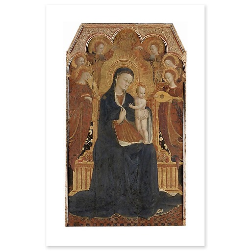 The Madonna and Child Surrounded by Six Angels, St. Anthony of Padua, St. John the Evangelist (canvas without frame)