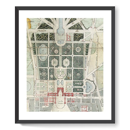 Plan du château, des Jardins, du Petit parc, de Trianon, de la ville de Versailles sous le premier Empire (affiches d'art encadrées)