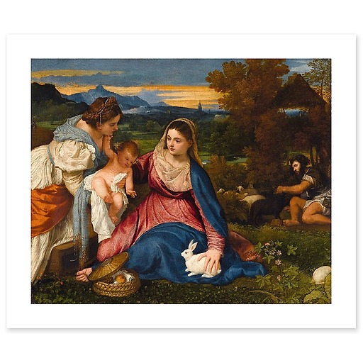 Madonna and Child with St. Catherine, (The Virgin with the Rabbit) (canvas without frame)