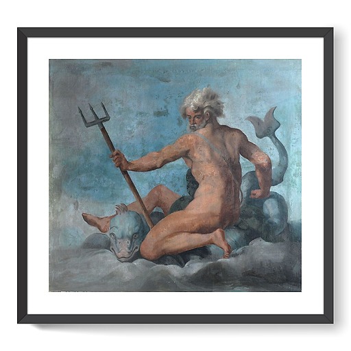 Plafond de la Galerie des assiettes : Neptune sur un dauphin (affiches d'art encadrées)