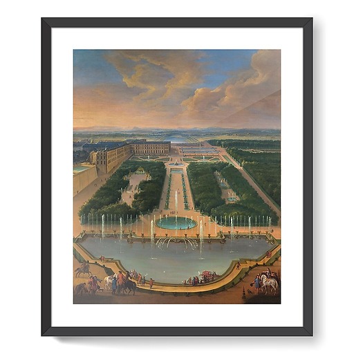 Vue du château de Versailles depuis le Bassin du Dragon et de Neptune (affiches d'art encadrées)