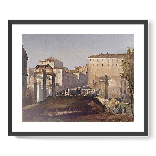 Album d'Italie, antiquités de Rome. Forum et Palatin. Vue du Forum du côté du Tabularium (affiches d'art encadrées)