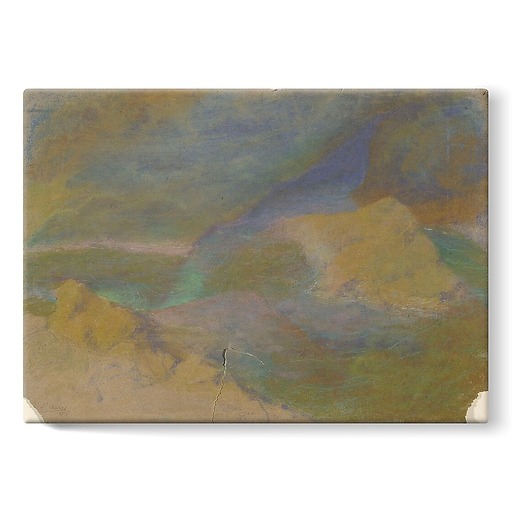 Mountain landscape with rocks in the foreground (stretched canvas)