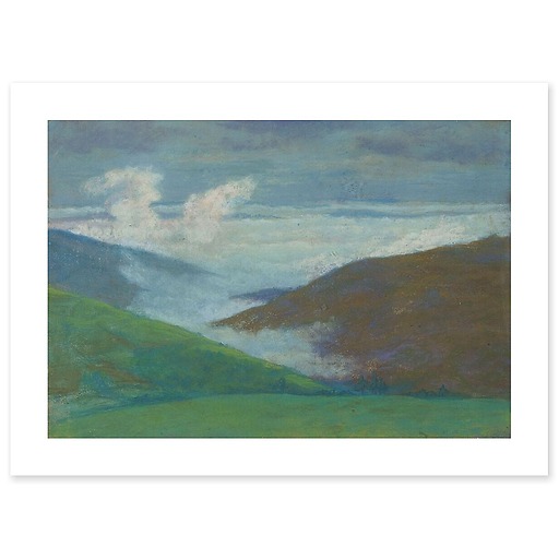 Mountain landscape with sea of clouds (canvas without frame)