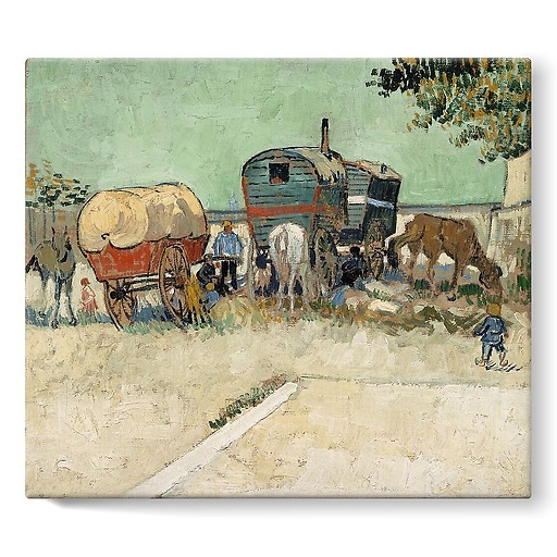 Les roulottes, campement de bohémiens aux environs d'Arles (toiles sur châssis)