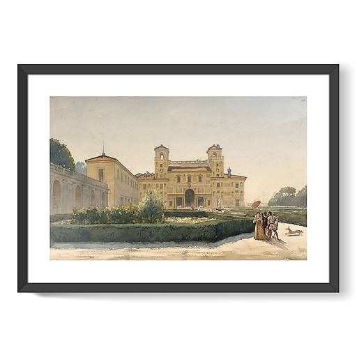 Villa Médicis: general view with characters in Renaissance costumes (framed art prints)