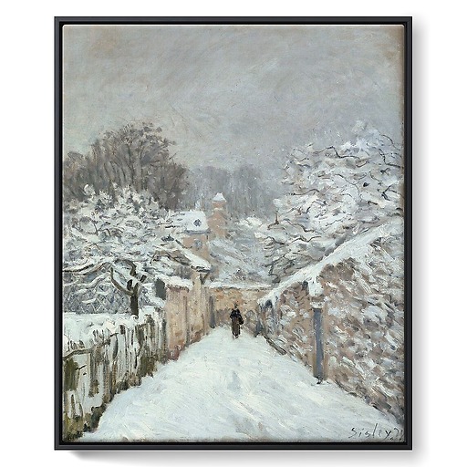 Snow at Louveciennes (framed canvas)
