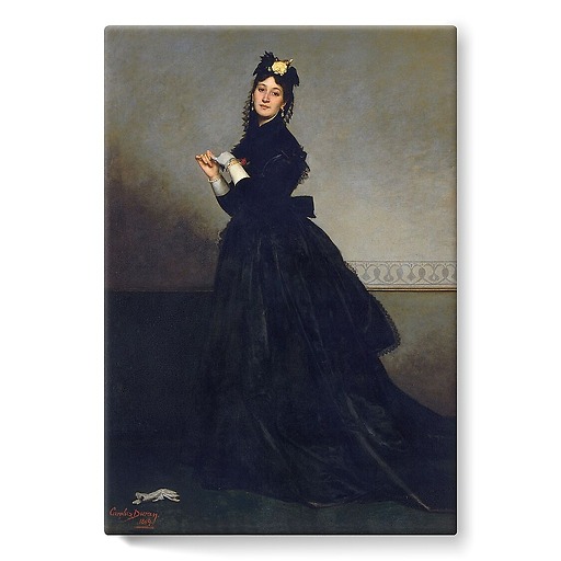 The Lady with the glove. Mrs. Carolus-Duran, born Pauline Croizette (1839-1912), painter (stretched canvas)