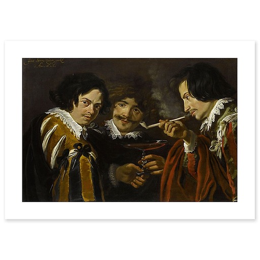 Portraits of artists smoking and drinking (S. de Vos, J. Cossier and Gerelof) (canvas without frame)