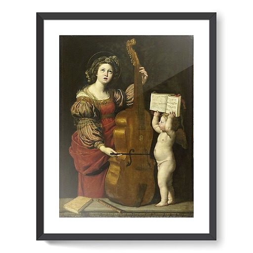 Sainte Cécile with an angel holding a musical score (framed art prints)