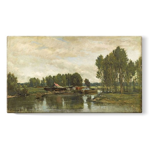 Boats on the Oise (stretched canvas)
