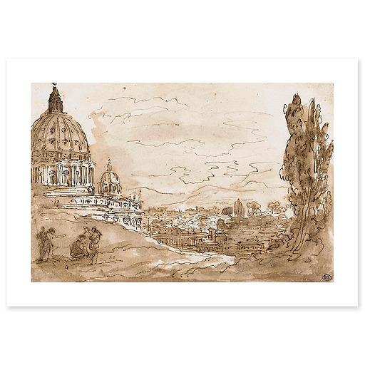 Le dôme de Saint-Pierre de Rome, vu du Janicule (affiches d'art)