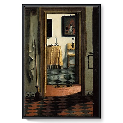 Dutch interior ('Les Pantoufles') (framed canvas)