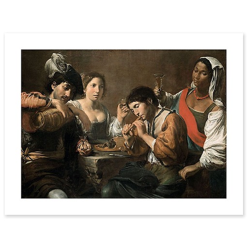 Meeting in a cabaret or Le Musicien ingénu (canvas without frame)