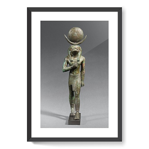 Statuette du dieu-lune à tête de faucon Khonsou (affiches d'art encadrées)