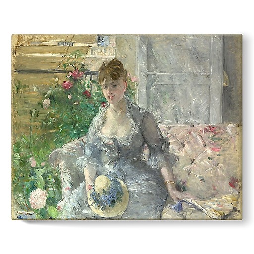 Jeune femme assise sur un sofa (détail) (stretched canvas)