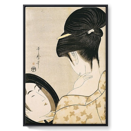 Femme se poudrant le cou (framed canvas)