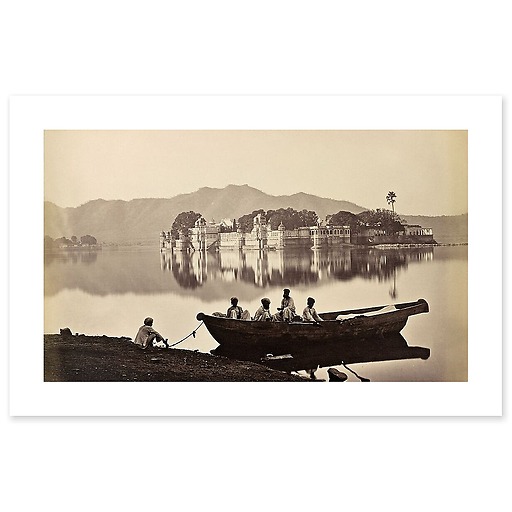 Udaipur. Le palais de Jag Mandir sur le lac Pichhola, 1873 (toiles sans cadre)