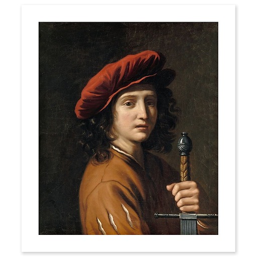 Jeune homme tenant une épée (affiches d'art)