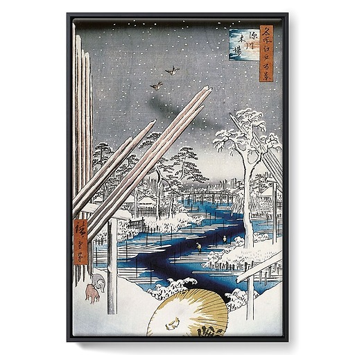 Le quartier des charpentiers à Fukagawa, 1797-1858 (framed canvas)