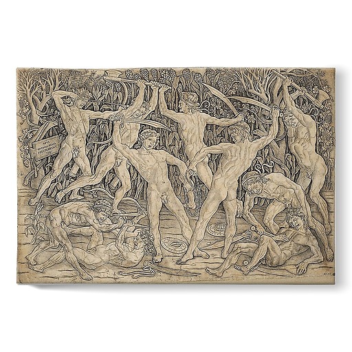 Bataille de dix hommes nus (stretched canvas)