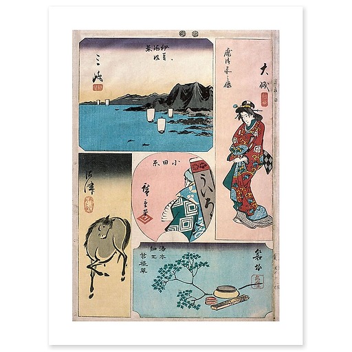9ème vue : Oïso, 10ème vue : Odawara, 11ème vue : Hakone ; 12ème vue : Numazu (art prints)