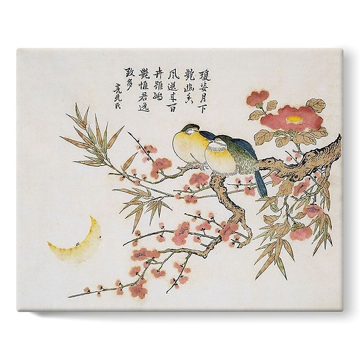 Série dite de Kaempfer : Bambou et camélias roses (stretched canvas)