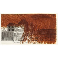 Engraving View of the Louvre and the Grand Gallery from the offices side - Arnulf Rainer 1992