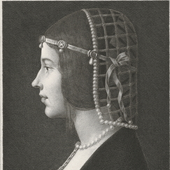 Engraving Béatrix of Este - Leonardo da Vinci
