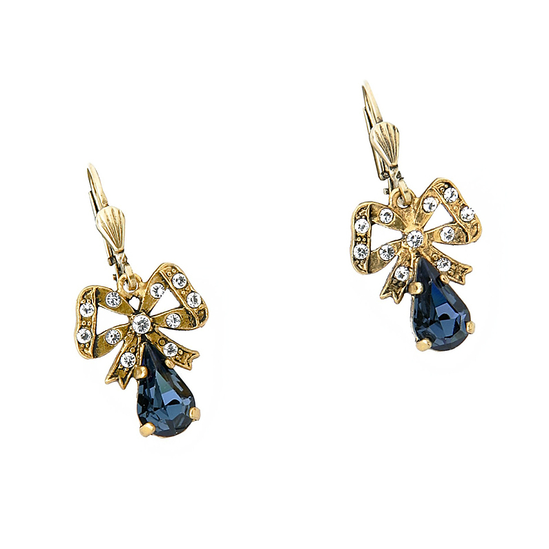 Boucles d'oreilles Nœud bleues