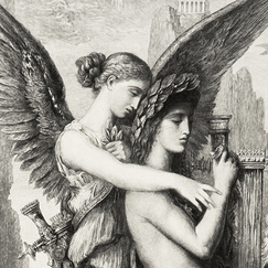 Engraving Hésiode and the muse - Gustave Moreau