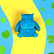 Peluche Hippopotame bleu - Grand Modèle