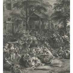 Estampe Fête flamande ou kermesse - Pierre-Paul Rubens