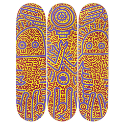 Skateboards Triptych Keith Haring Untitled 1984 - The Skateroom