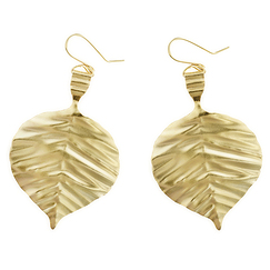 Earrings large poplar leaves
