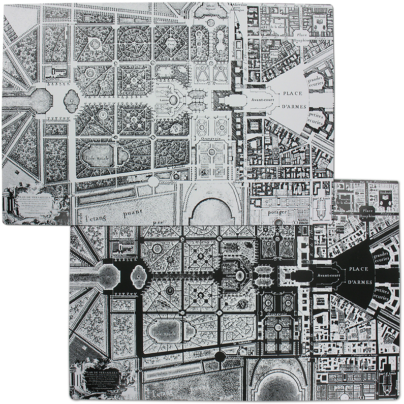 2 sets of table "Maps of Versailles"