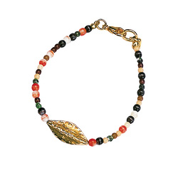 Bracelet perles à ailettes et perles de verre
