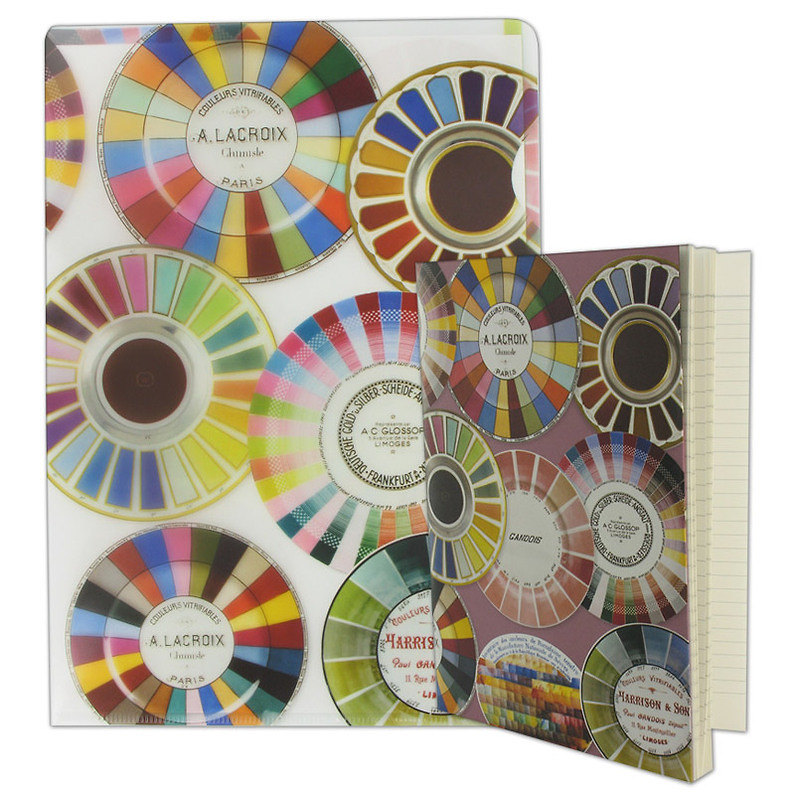 Clear file and notebooks "assiettes, palettes, soucoupes"