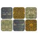 6 cork coasters "William Morris"