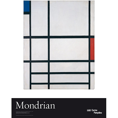 Affiche Mondrian "Composition en rouge, bleu et blanc: II"